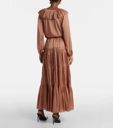 Ulla Johnson Gaelle tiered silk satin maxi skirt | Thumbnail 3 Ulla Johnson Gaelle tiered silk satin maxi skirt | Thumbnail 3