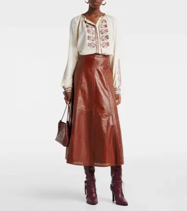 Ulla Johnson Aninda leather midi skirt | Thumbnail 2 Ulla Johnson Aninda leather midi skirt | Thumbnail 2