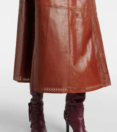 Ulla Johnson Aninda leather midi skirt | Thumbnail 4 Ulla Johnson Aninda leather midi skirt | Thumbnail 4