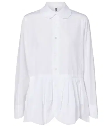 Noir Kei Ninomiya Gathered cotton blouse | Thumbnail 1 Noir Kei Ninomiya Gathered cotton blouse | Thumbnail 1