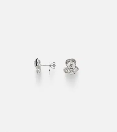 Kamyen Cluster Heart 18kt white gold earrings with diamonds | Thumbnail 2 Kamyen Cluster Heart 18kt white gold earrings with diamonds | Thumbnail 2