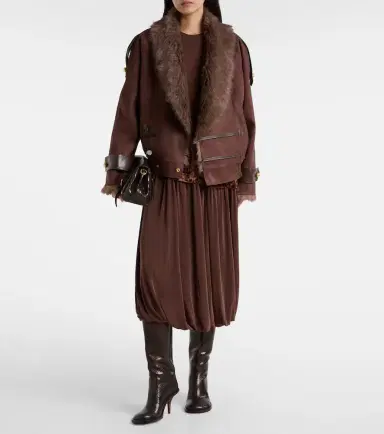 Xu Zhi Jersey and velvet midi skirt | Thumbnail 3 Xu Zhi Jersey and velvet midi skirt | Thumbnail 3