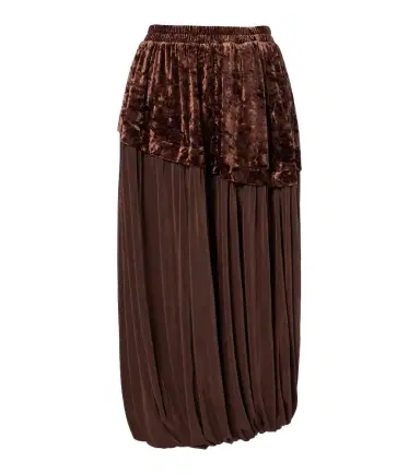 Xu Zhi Jersey and velvet midi skirt | Thumbnail 1 Xu Zhi Jersey and velvet midi skirt | Thumbnail 1