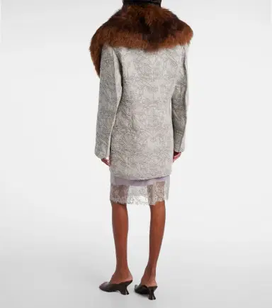 Jacques Wei Shearling-trimmed cotton coat | Thumbnail 2 Jacques Wei Shearling-trimmed cotton coat | Thumbnail 2