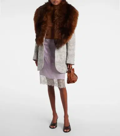 Jacques Wei Shearling-trimmed cotton coat | Thumbnail 3 Jacques Wei Shearling-trimmed cotton coat | Thumbnail 3