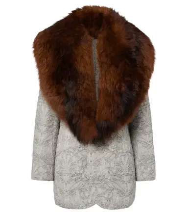 Jacques Wei Shearling-trimmed cotton coat | Thumbnail 1 Jacques Wei Shearling-trimmed cotton coat | Thumbnail 1