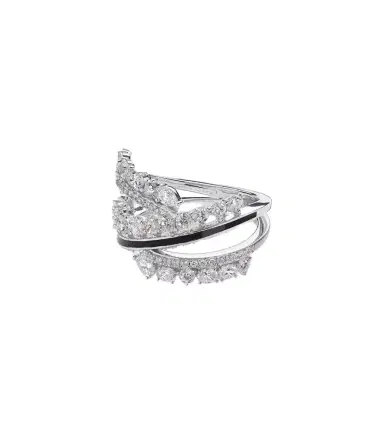 Kamyen Twist 18kt white gold and enamel ring with diamonds | Thumbnail 1 Kamyen Twist 18kt white gold and enamel ring with diamonds | Thumbnail 1