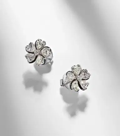 Kamyen Love Petals 18kt white gold earrings with diamonds | Thumbnail 3 Kamyen Love Petals 18kt white gold earrings with diamonds | Thumbnail 3
