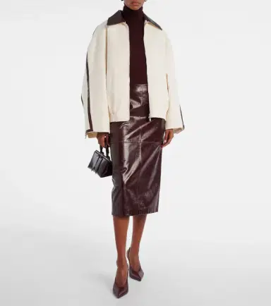 Jacques Wei Leather-trimmed cotton jacket | Thumbnail 2 Jacques Wei Leather-trimmed cotton jacket | Thumbnail 2