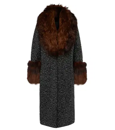 Jacques Wei Embellished shearling-trimmed coat | Thumbnail 1 Jacques Wei Embellished shearling-trimmed coat | Thumbnail 1
