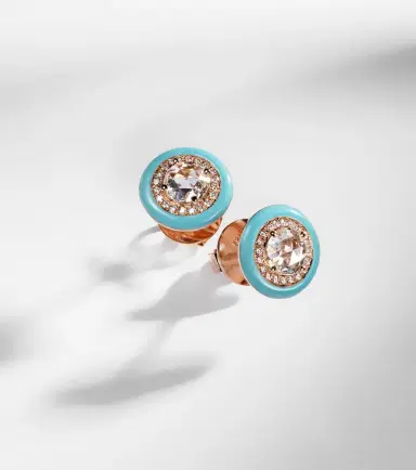 Kamyen 18kt rose gold and enamel earrings with diamonds | Thumbnail 5 Kamyen 18kt rose gold and enamel earrings with diamonds | Thumbnail 5