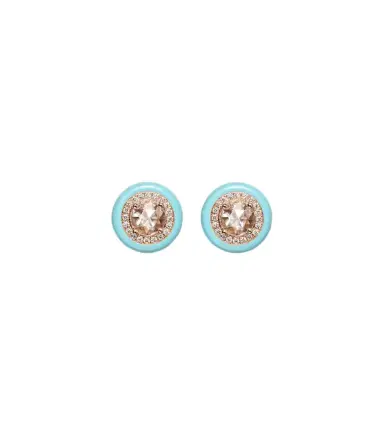 Kamyen 18kt rose gold and enamel earrings with diamonds | Thumbnail 1 Kamyen 18kt rose gold and enamel earrings with diamonds | Thumbnail 1