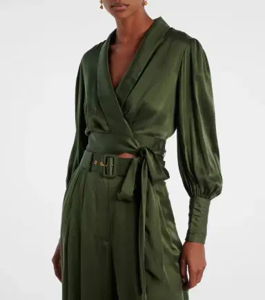 Zimmermann Silk satin wrap top | Thumbnail 2 Zimmermann Silk satin wrap top | Thumbnail 2