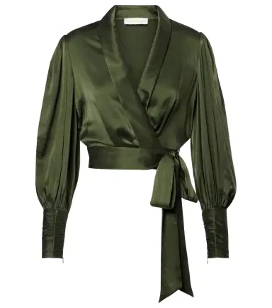 Zimmermann Silk satin wrap top | Thumbnail 1 Zimmermann Silk satin wrap top | Thumbnail 1