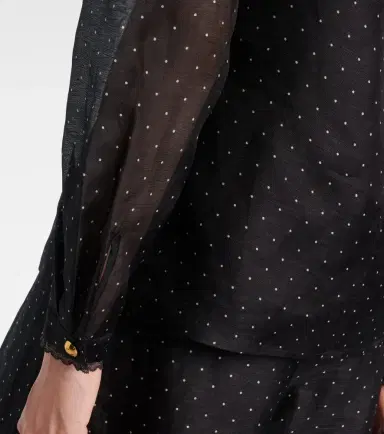 Zimmermann Polka-dot linen and silk blouse | Thumbnail 2 Zimmermann Polka-dot linen and silk blouse | Thumbnail 2