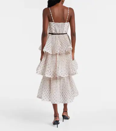 Zimmermann Polka-dot tiered midi dress | Thumbnail 3 Zimmermann Polka-dot tiered midi dress | Thumbnail 3
