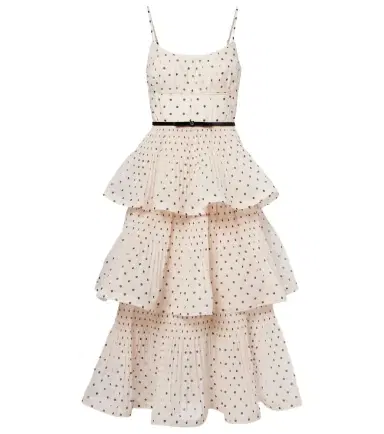 Zimmermann Polka-dot tiered midi dress | Thumbnail 1 Zimmermann Polka-dot tiered midi dress | Thumbnail 1