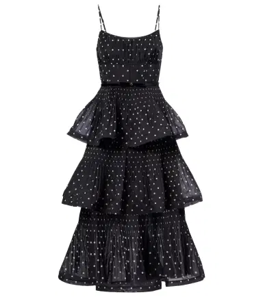 Zimmermann Polka-dot tiered midi dress | Thumbnail 1 Zimmermann Polka-dot tiered midi dress | Thumbnail 1
