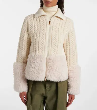 Moncler Cable-knit wool-blend cardigan | Thumbnail 4 Moncler Cable-knit wool-blend cardigan | Thumbnail 4