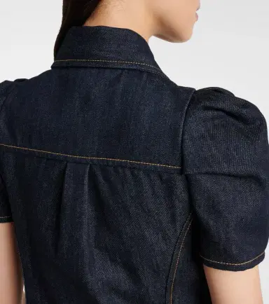 Alexander McQueen Puff-sleeve denim minidress | Thumbnail 5 Alexander McQueen Puff-sleeve denim minidress | Thumbnail 5