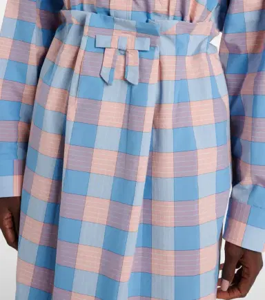 Prada Checked cotton poplin midi skirt | Thumbnail 3 Prada Checked cotton poplin midi skirt | Thumbnail 3