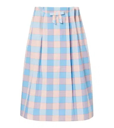Prada Checked cotton poplin midi skirt | Thumbnail 1 Prada Checked cotton poplin midi skirt | Thumbnail 1