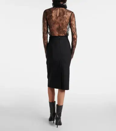 Alexander McQueen High-rise wool gabardine pencil skirt | Thumbnail 4 Alexander McQueen High-rise wool gabardine pencil skirt | Thumbnail 4