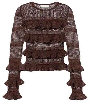 Zimmermann Hypnotic ruffled top | Thumbnail 1 Zimmermann Hypnotic ruffled top | Thumbnail 1