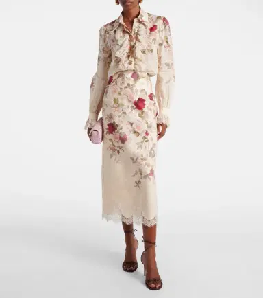 Zimmermann Hypnotic floral linen pencil skirt | Thumbnail 4 Zimmermann Hypnotic floral linen pencil skirt | Thumbnail 4