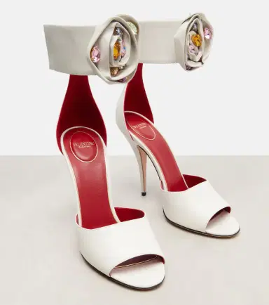 Valentino Garavani Drip Rose embellished leather sandals | Thumbnail 2 Valentino Garavani Drip Rose embellished leather sandals | Thumbnail 2