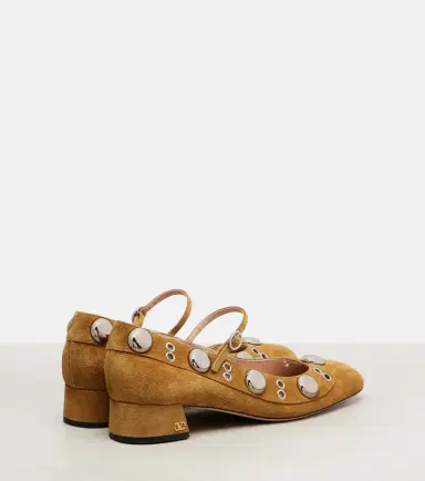 Valentino Garavani Nellcote studded suede Mary Jane pumps | Thumbnail 3 Valentino Garavani Nellcote studded suede Mary Jane pumps | Thumbnail 3