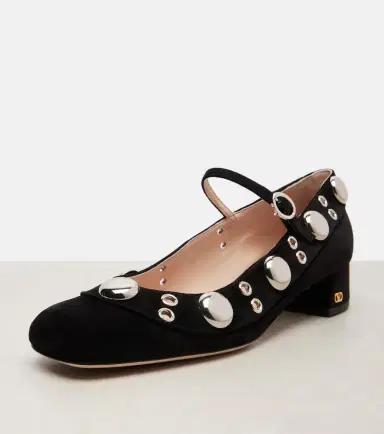 Valentino Garavani Nellcôte studded suede Mary Jane pumps | Thumbnail 3 Valentino Garavani Nellcôte studded suede Mary Jane pumps | Thumbnail 3