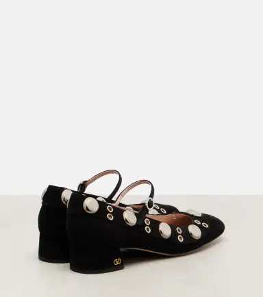 Valentino Garavani Nellcôte studded suede Mary Jane pumps | Thumbnail 4 Valentino Garavani Nellcôte studded suede Mary Jane pumps | Thumbnail 4