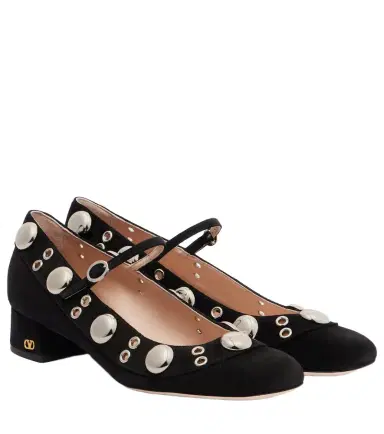 Valentino Garavani Nellcôte studded suede Mary Jane pumps | Thumbnail 1 Valentino Garavani Nellcôte studded suede Mary Jane pumps | Thumbnail 1