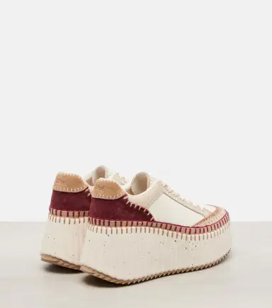 Chloe Chloé Nama suede-trimmed leather platform sneakers | Thumbnail 2 Chloe Chloé Nama suede-trimmed leather platform sneakers | Thumbnail 2