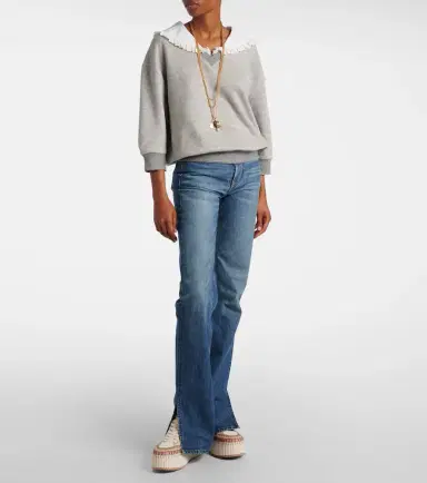 Chloe Chloé Nama suede-trimmed leather platform sneakers | Thumbnail 5 Chloe Chloé Nama suede-trimmed leather platform sneakers | Thumbnail 5