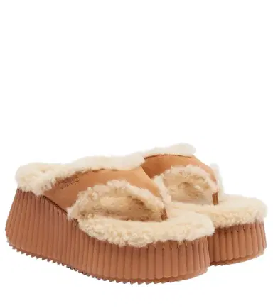 Chloé Chloé Nama 80 suede platform thong sandals | Thumbnail 1 Chloé Chloé Nama 80 suede platform thong sandals | Thumbnail 1
