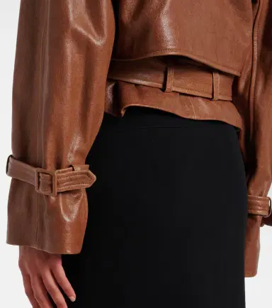 Nour Hammour Hatti cropped leather biker jacket | Thumbnail 6 Nour Hammour Hatti cropped leather biker jacket | Thumbnail 6