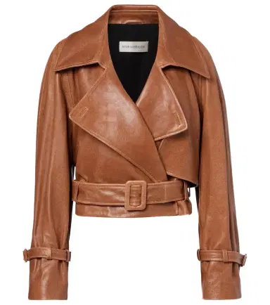 Nour Hammour Hatti cropped leather biker jacket | Thumbnail 1 Nour Hammour Hatti cropped leather biker jacket | Thumbnail 1