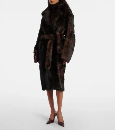 Nour Hammour Uma shearling wrap coat | Thumbnail 3 Nour Hammour Uma shearling wrap coat | Thumbnail 3