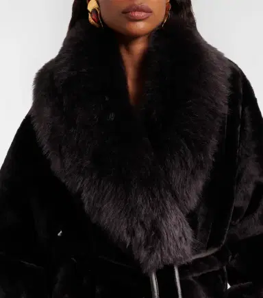 Nour Hammour Isadora reversible shearling wrap coat | Thumbnail 3 Nour Hammour Isadora reversible shearling wrap coat | Thumbnail 3