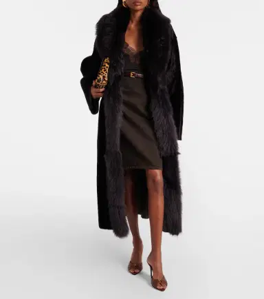 Nour Hammour Isadora reversible shearling wrap coat | Thumbnail 4 Nour Hammour Isadora reversible shearling wrap coat | Thumbnail 4