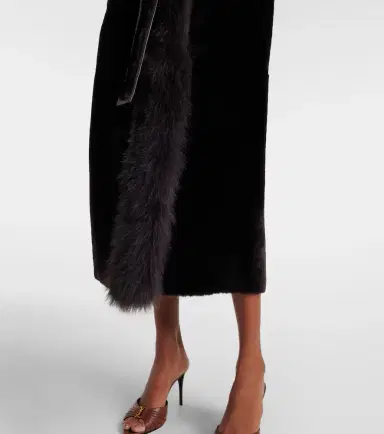 Nour Hammour Isadora reversible shearling wrap coat | Thumbnail 5 Nour Hammour Isadora reversible shearling wrap coat | Thumbnail 5