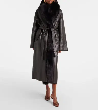 Nour Hammour Isadora reversible shearling wrap coat | Thumbnail 6 Nour Hammour Isadora reversible shearling wrap coat | Thumbnail 6