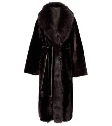Nour Hammour Isadora reversible shearling wrap coat | Thumbnail 1 Nour Hammour Isadora reversible shearling wrap coat | Thumbnail 1