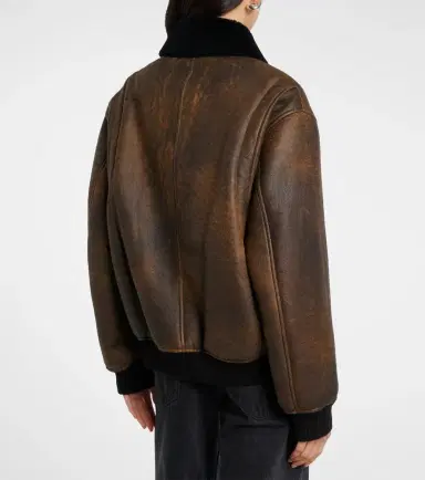 Nour Hammour Anton shearling-lined leather bomber jacket | Thumbnail 2 Nour Hammour Anton shearling-lined leather bomber jacket | Thumbnail 2