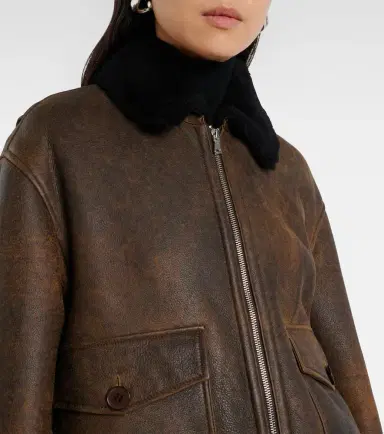 Nour Hammour Anton shearling-lined leather bomber jacket | Thumbnail 6 Nour Hammour Anton shearling-lined leather bomber jacket | Thumbnail 6