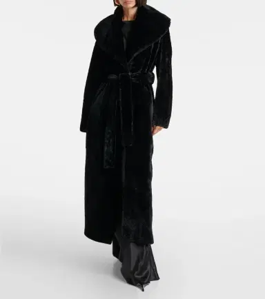 Nour Hammour Giovanna shearling wrap coat | Thumbnail 5 Nour Hammour Giovanna shearling wrap coat | Thumbnail 5