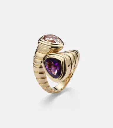 Marina B Trisolina Toi Et Moi 18kt gold ring with morganite and amethyst | Thumbnail 2 Marina B Trisolina Toi Et Moi 18kt gold ring with morganite and amethyst | Thumbnail 2