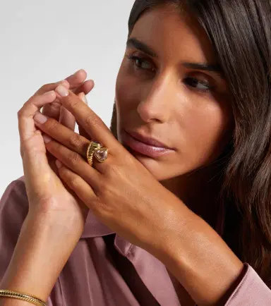 Marina B Trisolina Toi Et Moi 18kt gold ring with morganite and amethyst | Thumbnail 3 Marina B Trisolina Toi Et Moi 18kt gold ring with morganite and amethyst | Thumbnail 3